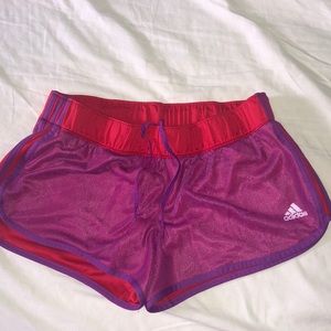 Adidas athletic shorts with mesh layering